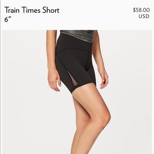 Lululemon train time shorts size 4 - worn once
